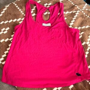 Abercrombie & Fitch Hot Pink Racerback Pocket Tank